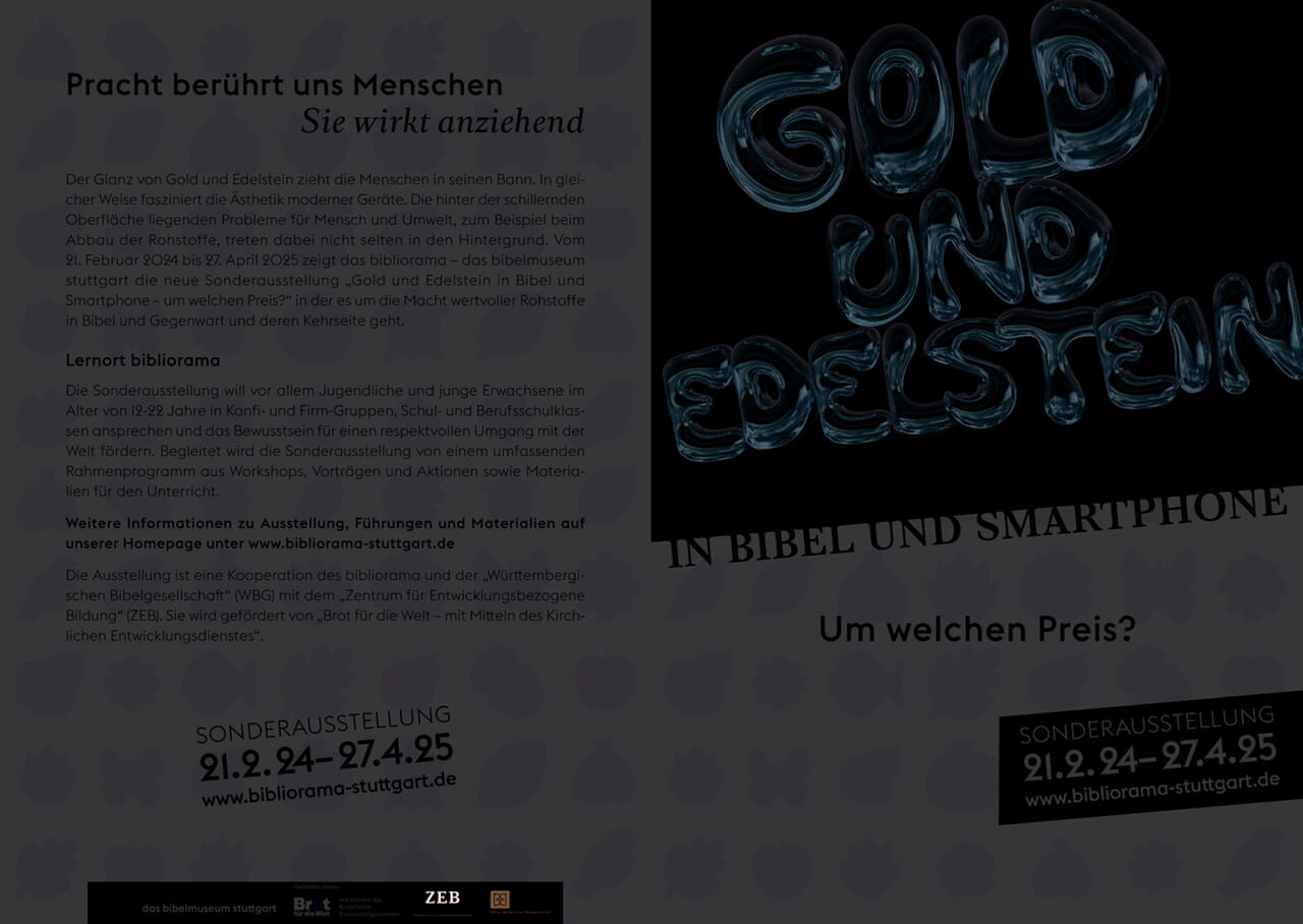 Download Flyer Sonderausstellung Gold und Edelsteine Bibliorama